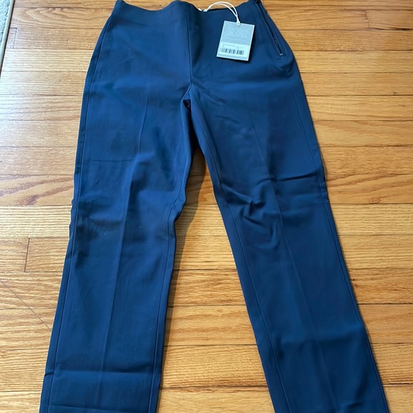 NWT | Everlane Side Zip Stretch Cotton Pant in navy blue | Size 00 - Picture 4 of 9